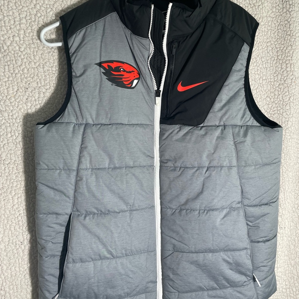 OSU Oregon State Beavers Nike Men's Gray and Black Puffer Vest
